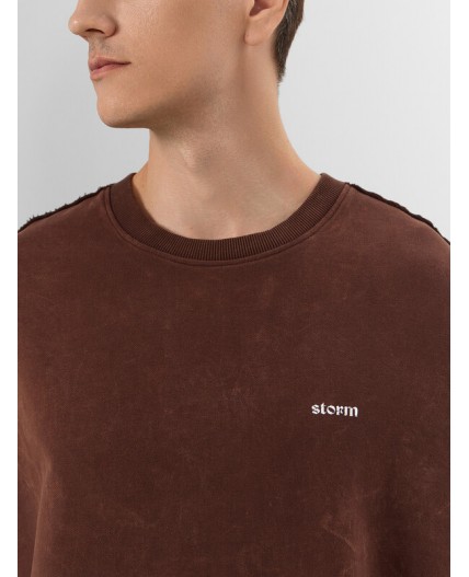 Свитшот ACID WASH шоколадный +печать