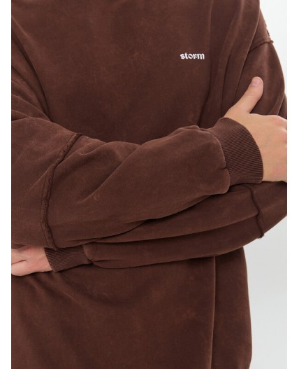 Свитшот ACID WASH шоколадный +печать