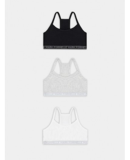 Топ белый + серый меланж 4306-А +черный