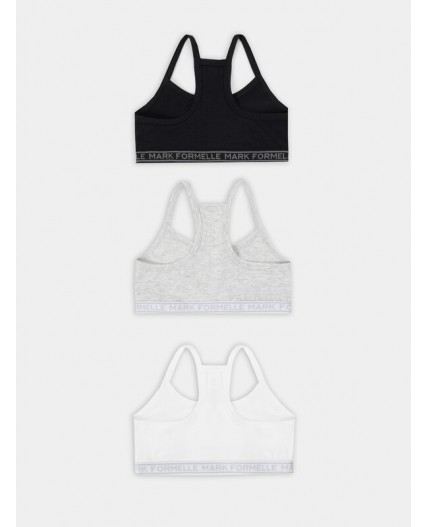 Топ белый + серый меланж 4306-А +черный