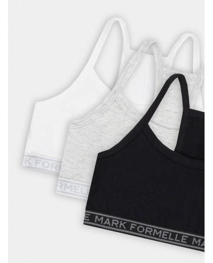 Топ белый + серый меланж 4306-А +черный