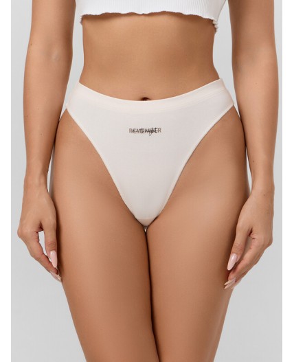 Трусы молочно -розовый +печать