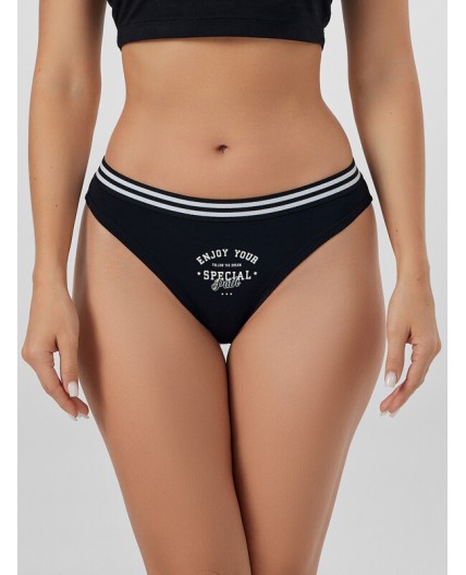 Трусы черный +печать