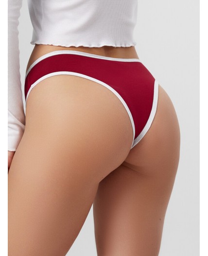 Трусы бордо +печать