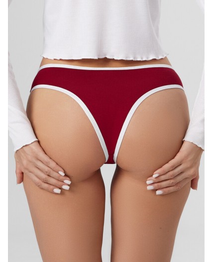 Трусы бордо +печать