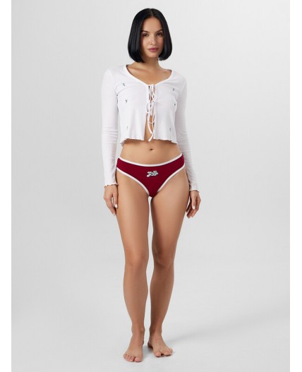 Трусы бордо +печать