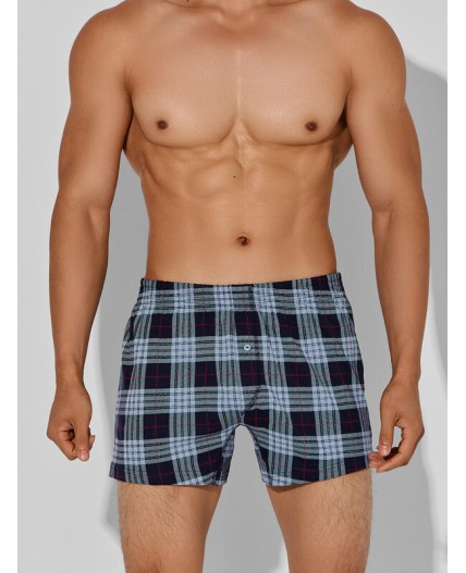 Трусы голубая клетка на т.синем