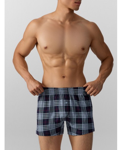 Трусы голубая клетка на т.синем