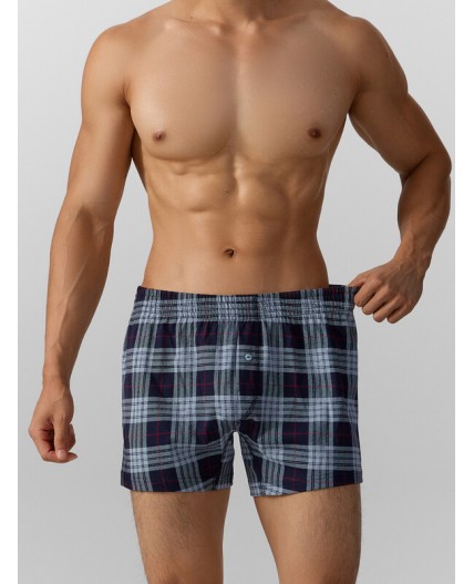 Трусы голубая клетка на т.синем