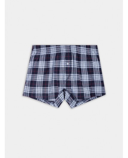Трусы голубая клетка на т.синем