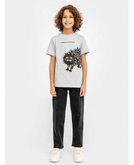 Футболка св.серый +печать