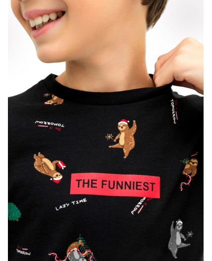 Футболка ленивцы на черном