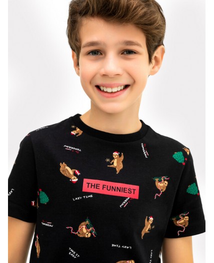 Футболка ленивцы на черном