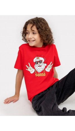 Футболка красный +печать1