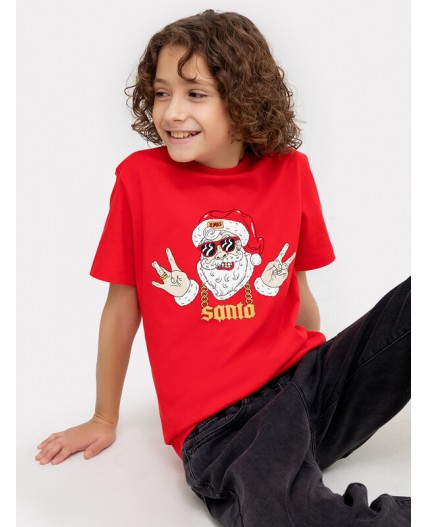 Футболка красный +печать1