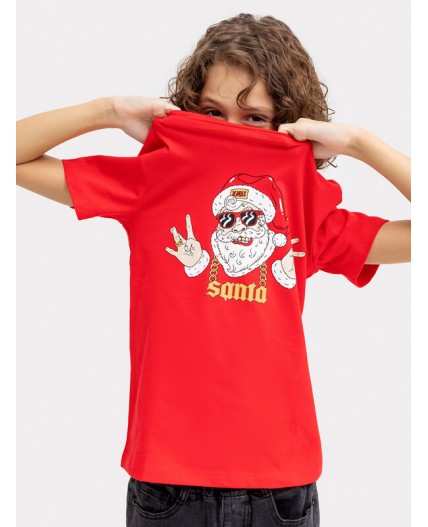 Футболка красный +печать1