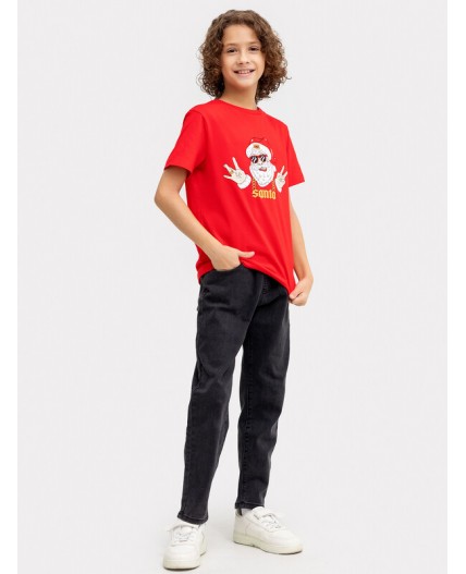 Футболка красный +печать1