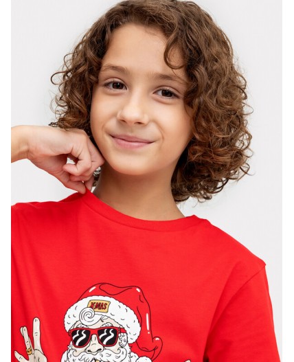 Футболка красный +печать1