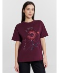 Футболка винный +печать