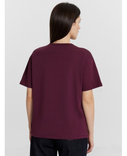 Футболка винный +печать