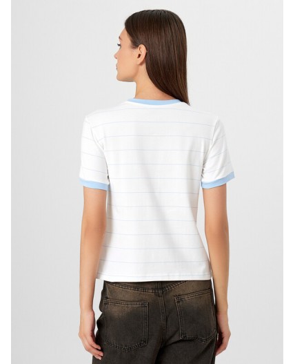 Футболка голубая полоска на белом