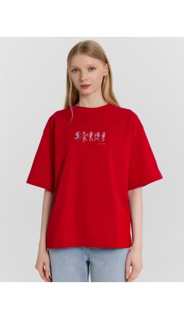 Футболка багровый +печать