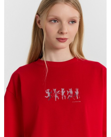 Футболка багровый +печать