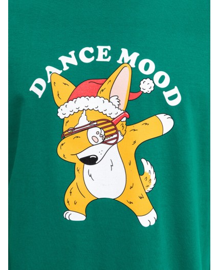 Футболка зеленый +печать