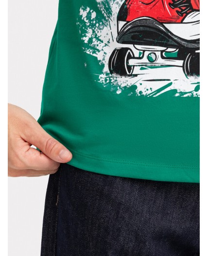 Футболка зеленый +печать