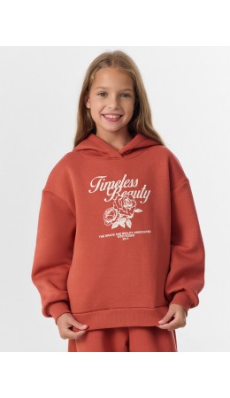 Анорак терракотовый +печать