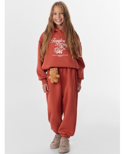 Анорак терракотовый +печать