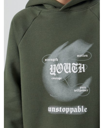 Худи хаки +печать1