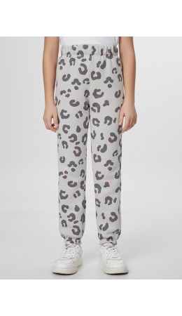 Брюки леопард на св.сером