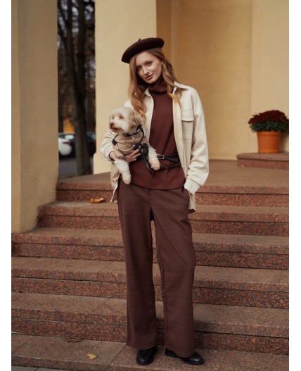 Брюки шоколадная клетка