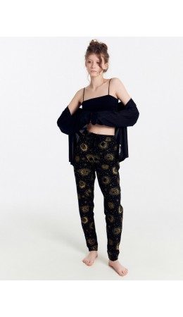 Брюки домашние созвездия на черном