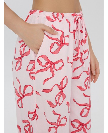 Брюки бантики на вишневом