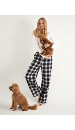 Брюки клетка черно -белая