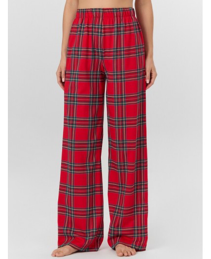 Брюки клетка на красном