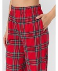 Брюки клетка на красном