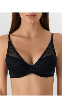 Бюстгальтер горох на черном