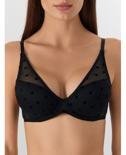 Бюстгальтер горох на черном