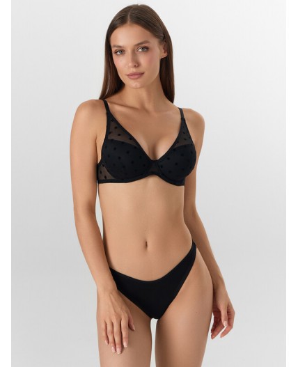 Бюстгальтер горох на черном