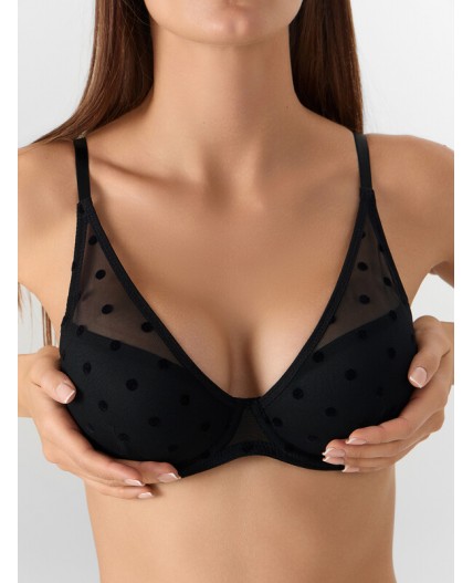 Бюстгальтер горох на черном