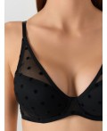 Бюстгальтер горох на черном