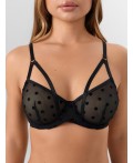 Бюстгальтер горох на черном