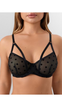 Бюстгальтер горох на черном