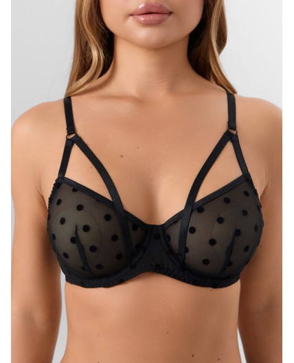 Бюстгальтер горох на черном