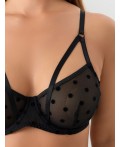 Бюстгальтер горох на черном