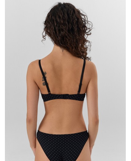 Бюстгальтер горошек на черном
