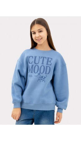 Джемпер св.синий +печать